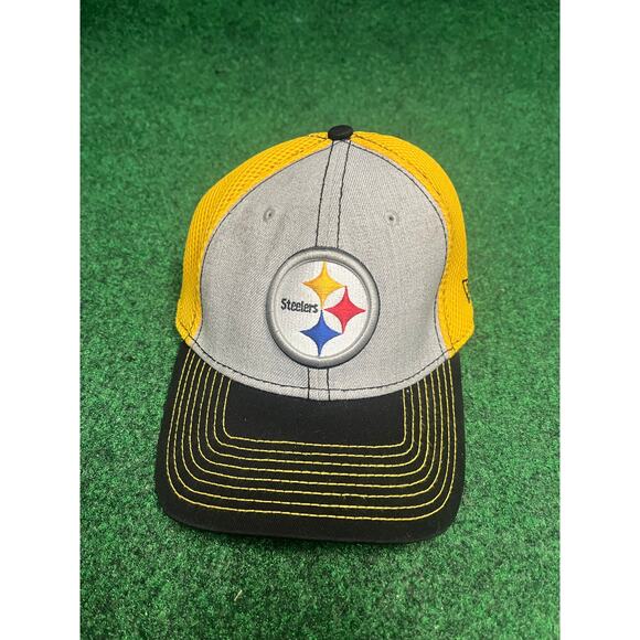 Pittsburgh Steelers Gray & Gold Flex Fit Medium Large Hat NFL Unisex - Picture 1 of 6